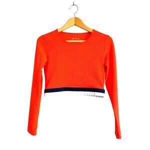Wilo The Label Austrailia Orange Cropped Pop Long Sleeve Stretch Indie Large